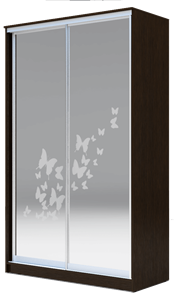 Шкаф 2-х дверный 2200х1200х420 два зеркала, "Бабочки" ХИТ 22-4-12-66-05 Венге Аруба в Якутске