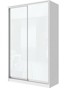 Шкаф 2-х дверный Хит-22-14-22 с цветным стеклом, белое №10, Белый корпус в Якутске