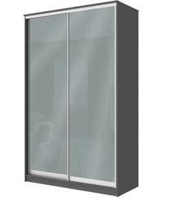 Шкаф 2-х дверный Хит-22-12/2-22 с цветным стеклом, средне-серый 074, Графит в Якутске