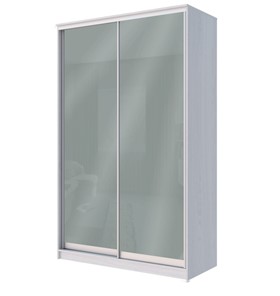 Шкаф 2-х дверный Хит-22-4-12/2-22 с цветным стеклом, средне-серый 074, Ясень анкор светлый в Якутске
