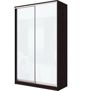 Шкаф 2-х дверный Хит-22-4-14-22 с цветным стеклом, белое №10, Венге в Якутске
