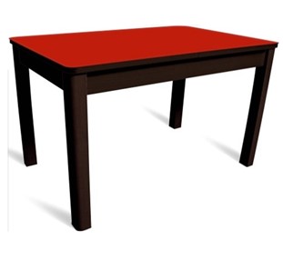 Кухонный стол раскладной Айсберг-01 СТ2, венге ЛДСП/стекло алое/42 прямые массив венге в Якутске