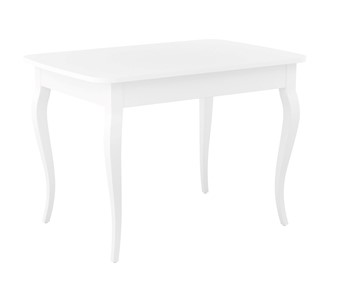 Кухонный стол раскладной Dikline M110 Белый/стекло белое сатин/ножки MC белые в Якутске
