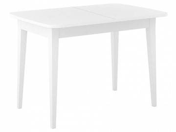 Кухонный стол раскладной Dikline M120 Белый/стекло белое сатин/ножки MM белые в Якутске - предосмотр