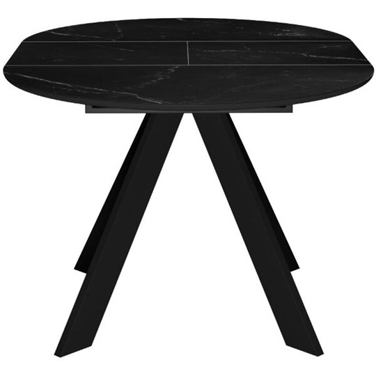Обеденный раздвижной стол DikLine SKC100 D1000 Керамика Черный мрамор / опоры черные в Якутске - изображение 8