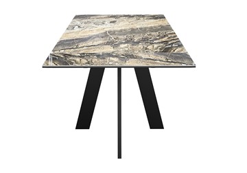 Кухонный стол раздвижной DikLine SKM120 Керамика Amadeus/подстолье черное/опоры черные в Якутске - предосмотр 1