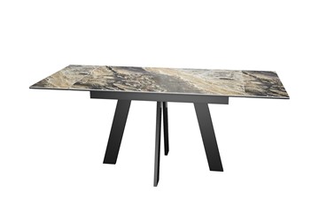 Кухонный стол раздвижной DikLine SKM120 Керамика Amadeus/подстолье черное/опоры черные в Якутске - предосмотр 2