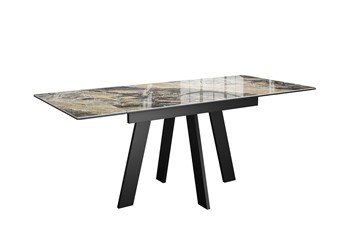 Кухонный стол раздвижной DikLine SKM120 Керамика Amadeus/подстолье черное/опоры черные в Якутске - предосмотр 3