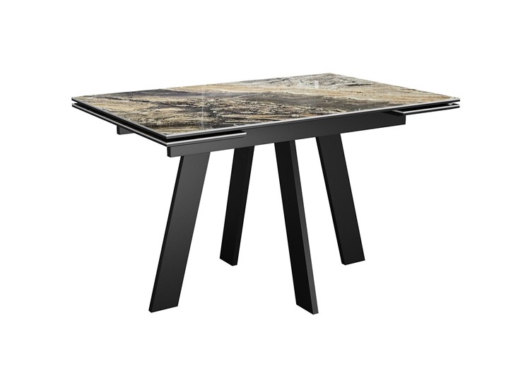 Кухонный стол раздвижной DikLine SKM120 Керамика Amadeus/подстолье черное/опоры черные в Якутске - изображение 4
