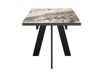 Кухонный стол раздвижной DikLine SKM120 Керамика Amadeus/подстолье черное/опоры черные в Якутске - предосмотр 5