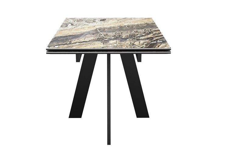 Кухонный стол раздвижной DikLine SKM120 Керамика Amadeus/подстолье черное/опоры черные в Якутске - изображение 5