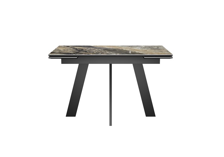 Кухонный стол раздвижной DikLine SKM120 Керамика Amadeus/подстолье черное/опоры черные в Якутске - изображение 7