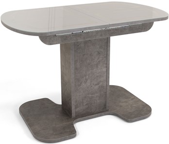 Кухонный стол раздвижной Киото-1 (ноги серый камень, серебро/серый камень) в Якутске