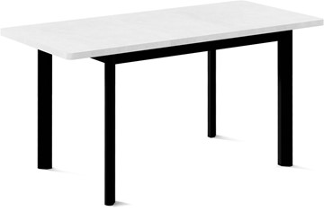 Обеденный раздвижной стол Токио-2L (ноги металлические черные, белый цемент) в Якутске - предосмотр 1