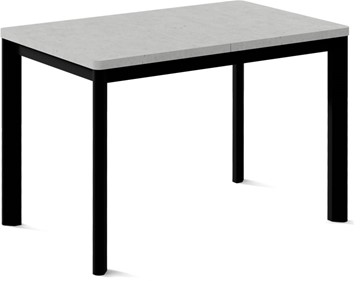 Кухонный стол раскладной Токио-2L (ноги металлические черные, светлый цемент) в Якутске - предосмотр