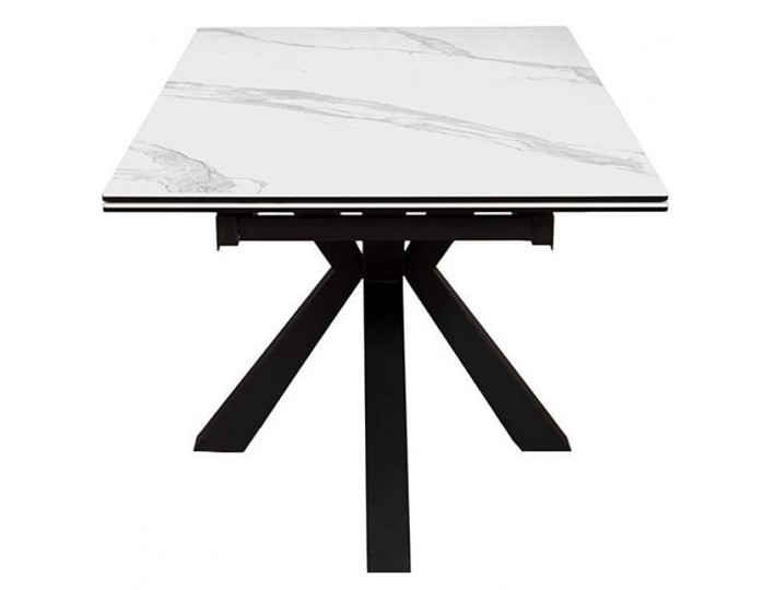 Стол раздвижной DikLine SFE140 Керамика Белый мрамор/подстолье черное/опоры черные (2 уп.) в Якутске - изображение 2