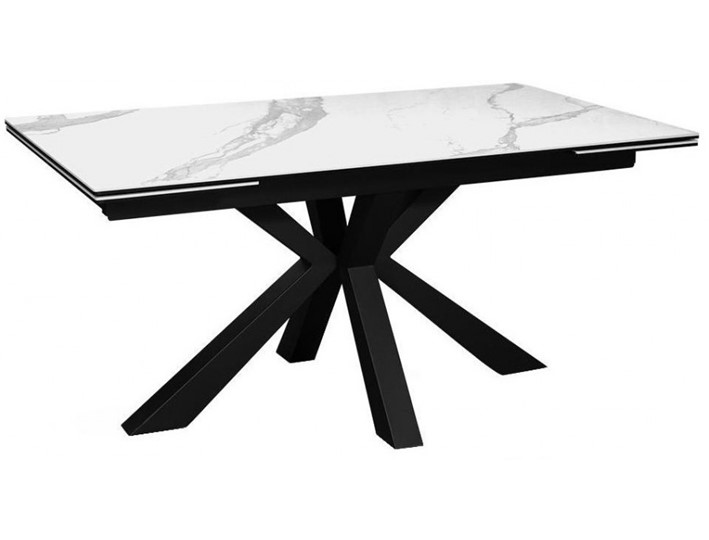 Стол раздвижной DikLine SFE140 Керамика Белый мрамор/подстолье черное/опоры черные (2 уп.) в Якутске - изображение 5