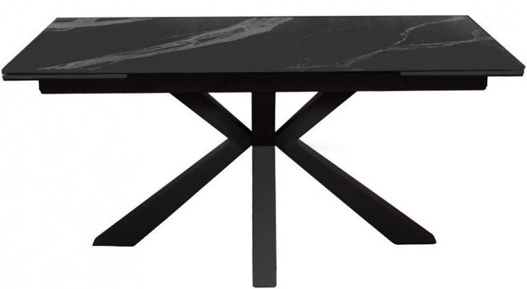 Стол обеденный раздвижной DikLine SFE140 Керамика Черный мрамор/подстолье черное/опоры черные (2 уп.) в Якутске - изображение 1