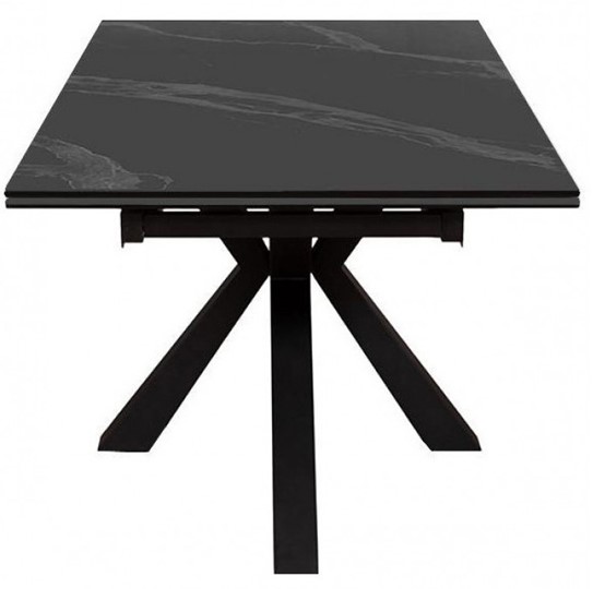 Стол обеденный раздвижной DikLine SFE140 Керамика Черный мрамор/подстолье черное/опоры черные (2 уп.) в Якутске - изображение 2