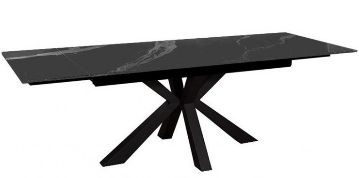 Стол обеденный раздвижной DikLine SFE140 Керамика Черный мрамор/подстолье черное/опоры черные (2 уп.) в Якутске - изображение 3