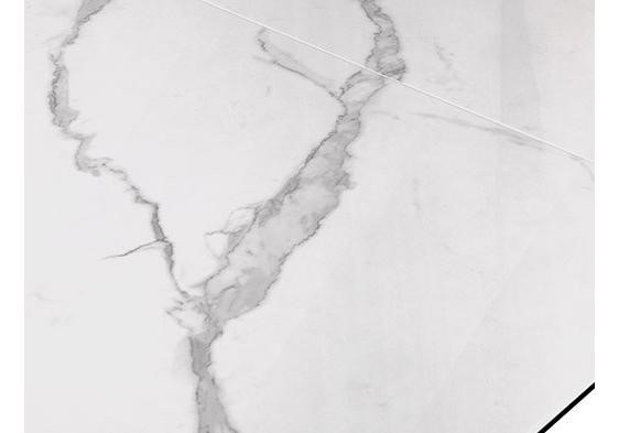 Стол раздвижной DikLine SFE160 Керамика Белый мрамор/подстолье черное/опоры черные (2 уп.) в Якутске - изображение 6