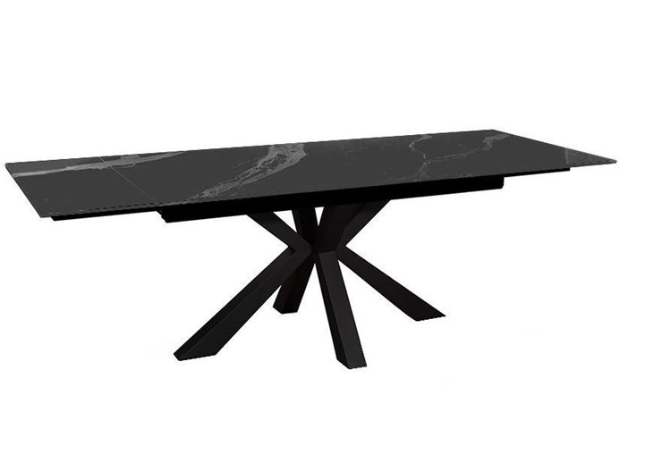 Стол обеденный раздвижной DikLine SFE160 Керамика Черный мрамор/подстолье черное/опоры черные (2 уп.) в Якутске - изображение 2