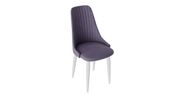 Кухонный стул Франк (конус) исп2 (Белый матовый/Микровелюр Фиолетовый) в Якутске - изображение