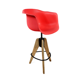Барный стул SHT-ST31/S92 (красный/брашированный коричневый/черный муар) в Якутске