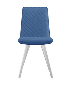 Обеденный стул 202, микровелюр B8 blue, ножки белые в Якутске - предосмотр 1