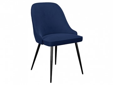 Обеденный стул 256, микровелюр К17 синий, ножки черные в Якутске