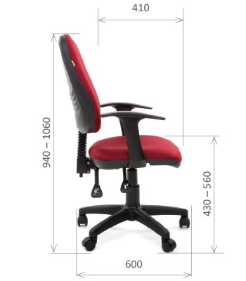 Кресло офисное CHAIRMAN 661 Ткань стандарт 15-11 красная в Якутске - изображение 2