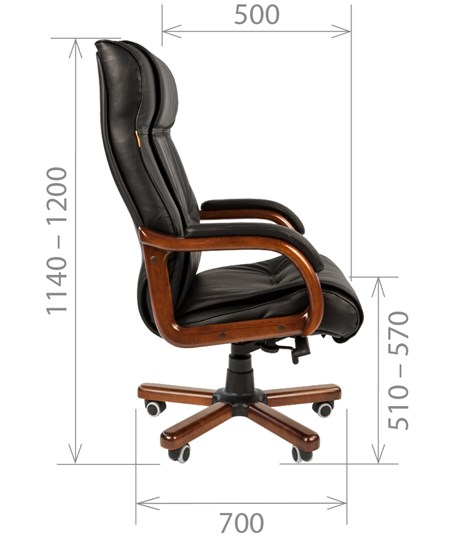 Компьютерное кресло CHAIRMAN 653 кожа черная в Якутске - изображение 2