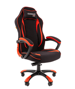 Кресло игровое CHAIRMAN GAME 28 Полиэстер комбинированная ткань красный/черный в Якутске