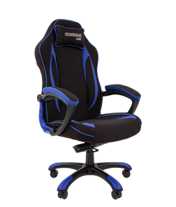 Кресло игровое CHAIRMAN GAME 28 Полиэстер комбинированная ткань синий/черный в Якутске
