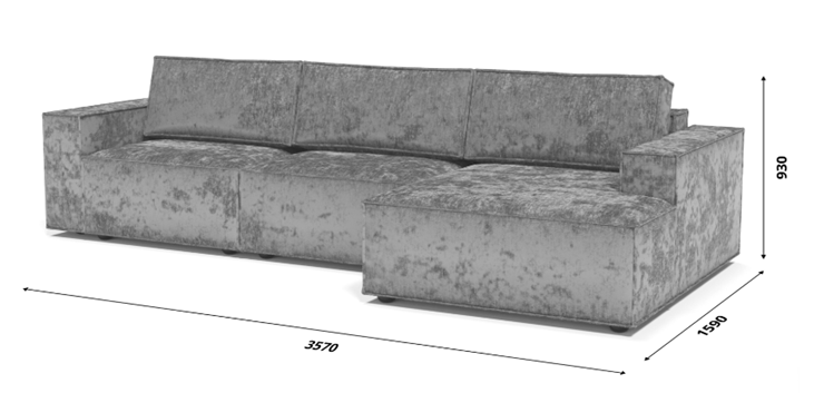Угловой диван Лофт 357х159х93 (НПБ/Еврокнижка) в Якутске - изображение 8