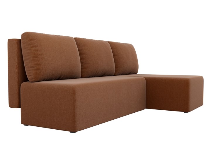 Угловой диван с оттоманкой Поло, Коричневый (рогожка) в Якутске - изображение 2