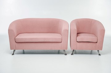 Комплект мебели Брамс  цвет розовый диван 2Д + кресло в Якутске