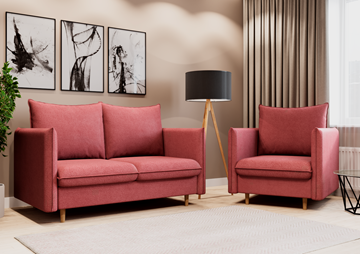 Комплект мебели диван и кресло Гримма коралл в Якутске
