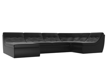 Модульный П-образный диван Холидей, Черный (экокожа) в Якутске