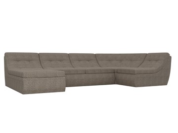 Модульный П-образный диван Холидей, Корфу 03 (рогожка) в Якутске
