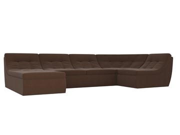 Модульный П-образный диван Холидей, Коричневый (рогожка) в Якутске