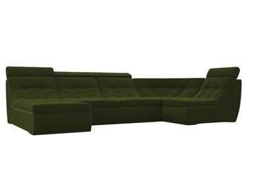 Большой модульный диван Холидей люкс, Зеленый (микровельвет) в Якутске