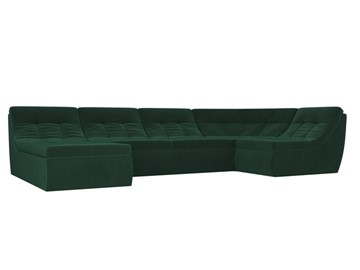 Модульный П-образный диван Холидей, Зеленый (велюр) в Якутске