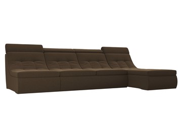 Модульный раскладной диван Холидей люкс, Коричневый (микровельвет) в Якутске