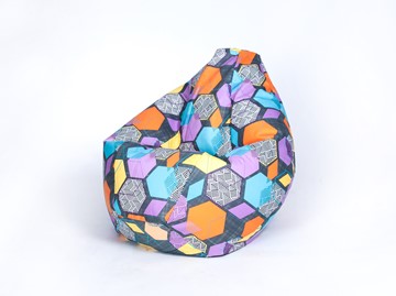 Кресло-мешок Груша среднее, велюр принт, геометрия в Якутске