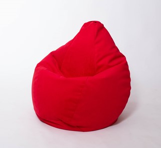Кресло-мешок КлассМебель Груша большое, велюр однотон, красное в Якутске