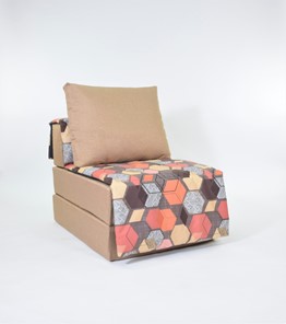 Бескаркасное кресло-кровать Харви, песочный-геометрия браун в Якутске