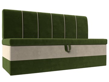 Кухонный прямой диван Энигма, Зеленый/Бежевый (Микровельвет) в Якутске