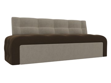 Кухонный прямой диван Люксор, Коричневый/Бежевый (микровельвет) в Якутске