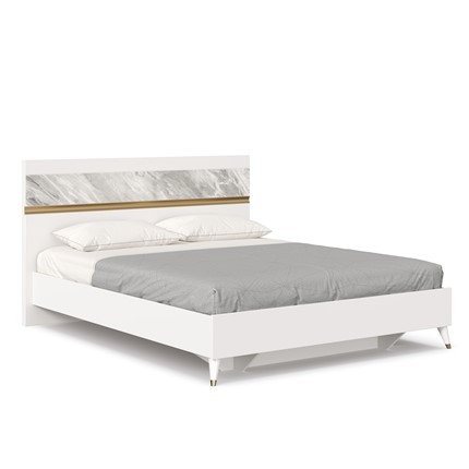 Двуспальная кровать 1600 Айла ЛД 688.120.000 с основанием, Белый/Статуарио, исполнение 1 в Якутске - изображение